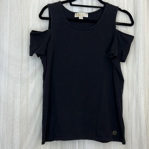 ⭐️ Michael Kors black cold shoulder short sleeve women size L